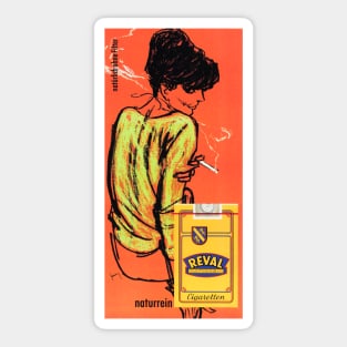 REVAL Naturrein Cigaretten by Gerd Grimm, Vintage German Cigarettes Advertisement Sticker